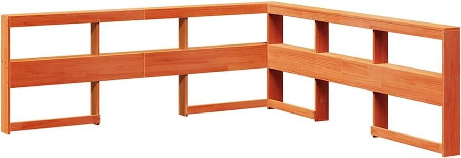 VidaXL Boekenkast Hoofdeinde L-vormig 200 cm grenenhout wasbruin