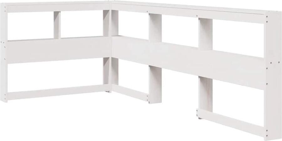 VidaXL Boekenkast Hoofdeinde L-vormig 75 cm massief grenenhout wit