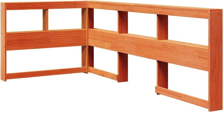 VidaXL Boekenkast Hoofdeinde L-vormig 90 cm grenenhout wasbruin