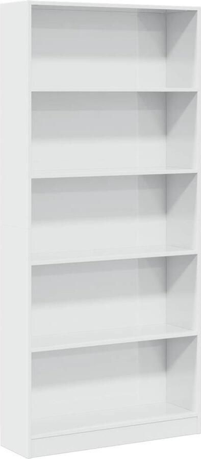VidaXL Boekenkast Hoogglans Wit 80x24x176 cm Boekenkast Boekenkasten Boeken Plank Schappenkast