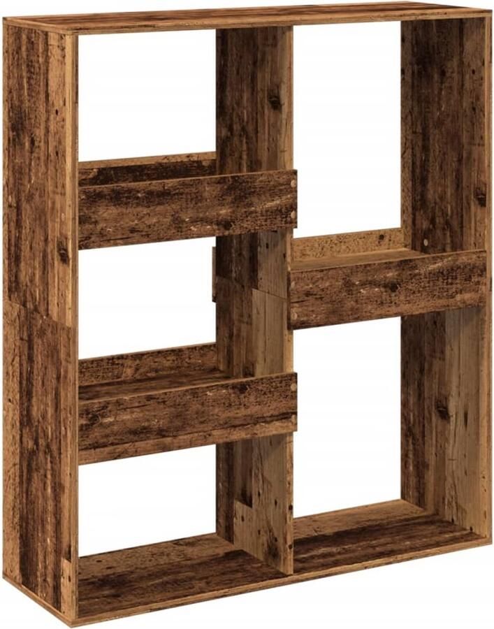 VidaXL Boekenkast Boekenkasten Boeken Plank Schappenkast Boekenkast kamerscherm 100x33x115 cm oud houtkleurig - Foto 3