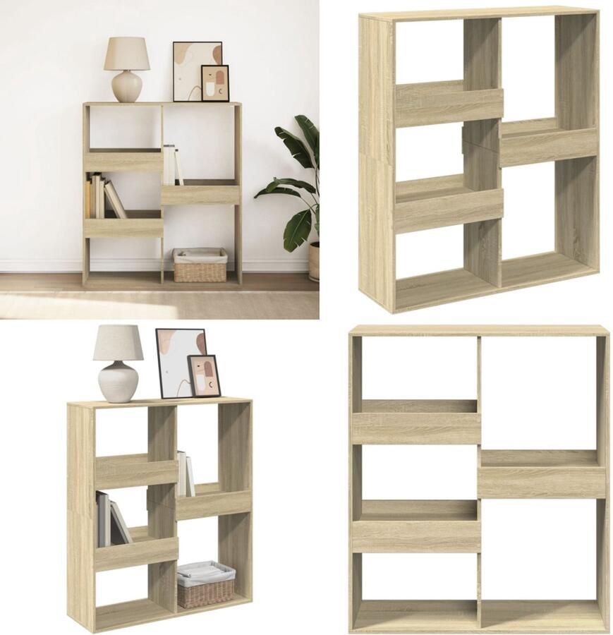 VidaXL Boekenkast kamerscherm 100x33x115 cm sonoma eikenkleurig Boekenkast Boekenkasten Boeken Plank Schappenkast