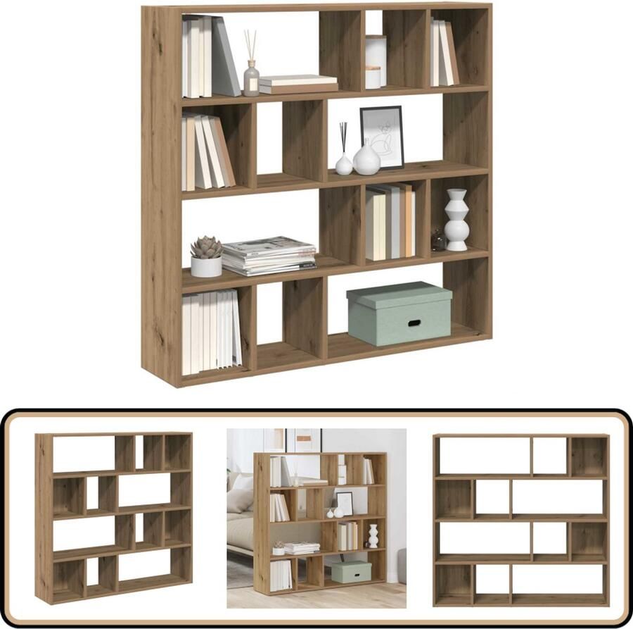 VidaXL Boekenkast Kamerscherm 105x24x102 cm Eiken Boekenkast Kamerscherm Houten Meubels Opslagmeubel Woonkamerdecoratie