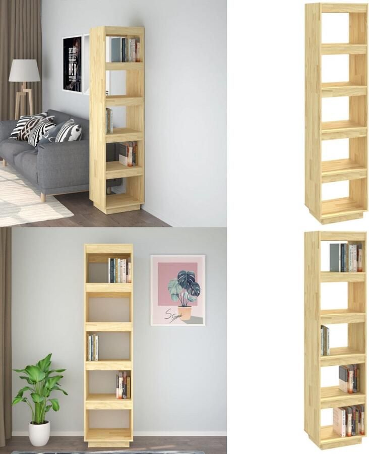 VidaXL Boekenkast kamerscherm 40x35x167 cm massief grenenhout Boekenkast Boekenkasten Houten Boekenkast Kamerscherm