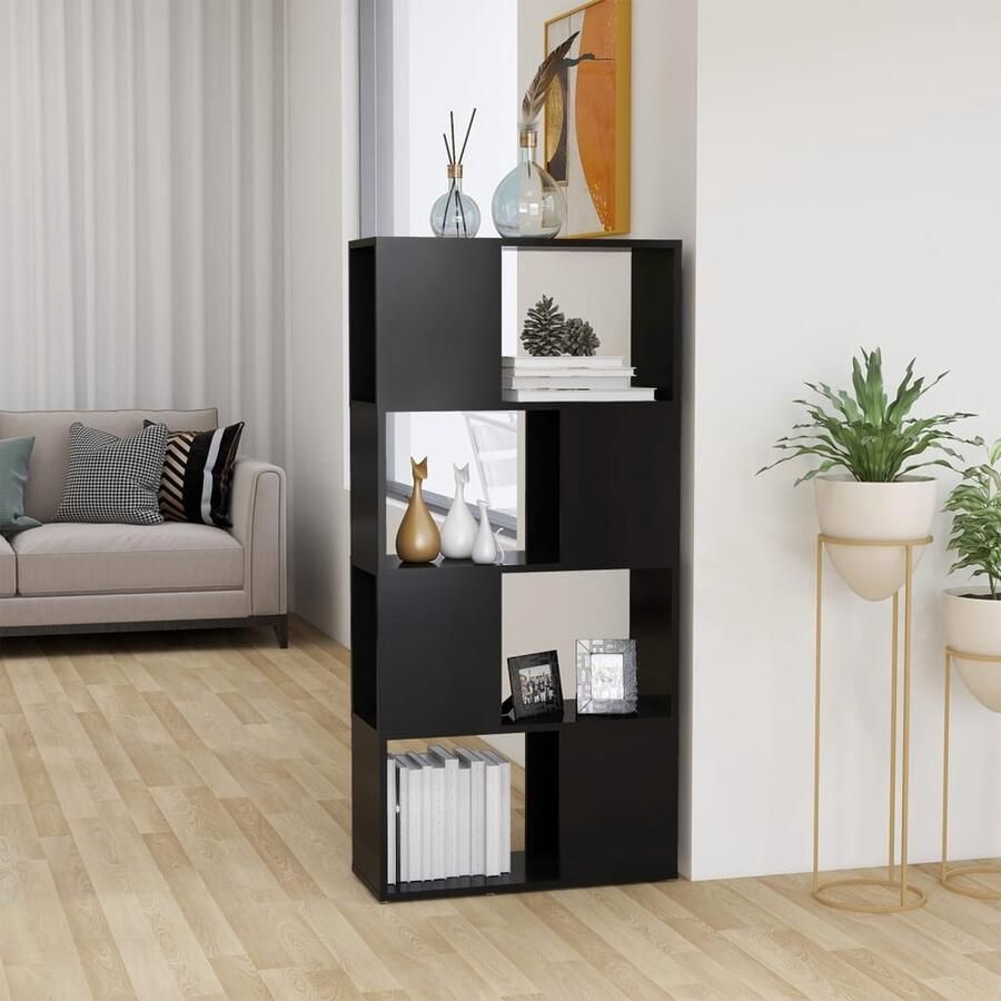 VidaXL Boekenkast Kamerscherm 60x24x124 5 cm Grijs Kamerverdeler Boekenkast Houten Kast Grijze Kast Opslagruimte Woonaccessoires Interieurbouw Modern Design Klassieke Stijl Ruimte Scheiding - Foto 2
