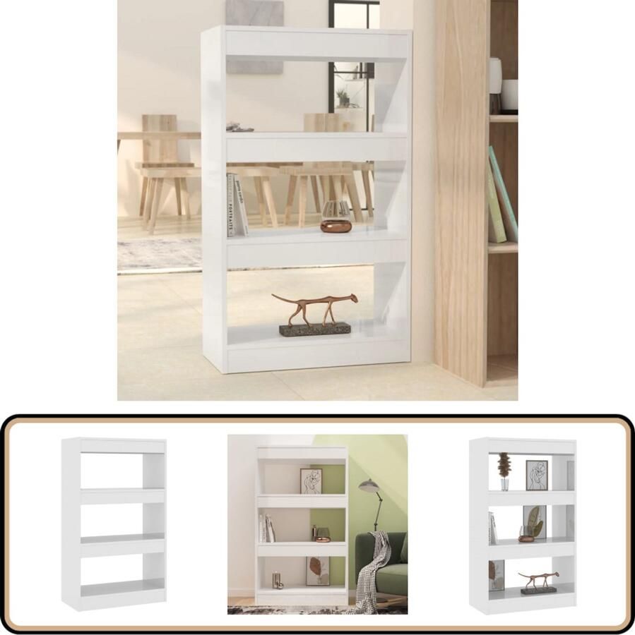 VidaXL Boekenkast Kamerscherm 60x30x103 cm Wit Boekenkast Kamer Scheidingswand Witte Boekenkast Houtsoort Boekenkast Moderne Boekenkast - Foto 2