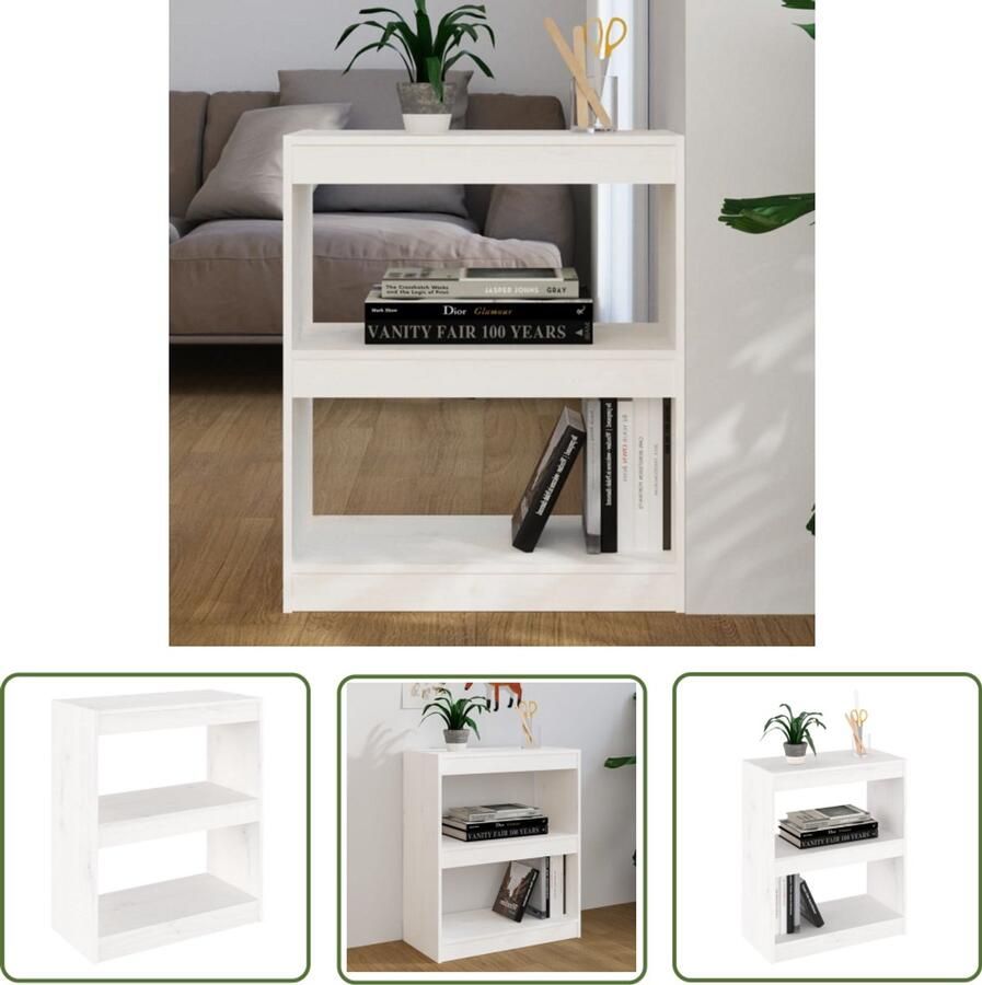 VidaXL Boekenkast Kamerscherm 60x30x71 5 cm Wit Boekenkast Boekenplank Bibliotheek Opbergkast Kamerdivider Scheidingswand Houtmeubilair Grenenhouten Meubilair Wit Meubilair