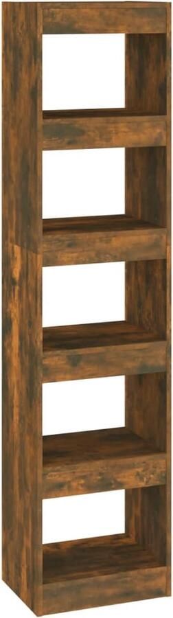 VidaXL Boekenkast Kamerscherm Gerookt Eiken 166 cm Boekenkast Kamer Scheidingswand Houten Boekenkast Bruine Boekenkast Vintage Boekenkast Landelijke Boekenkast