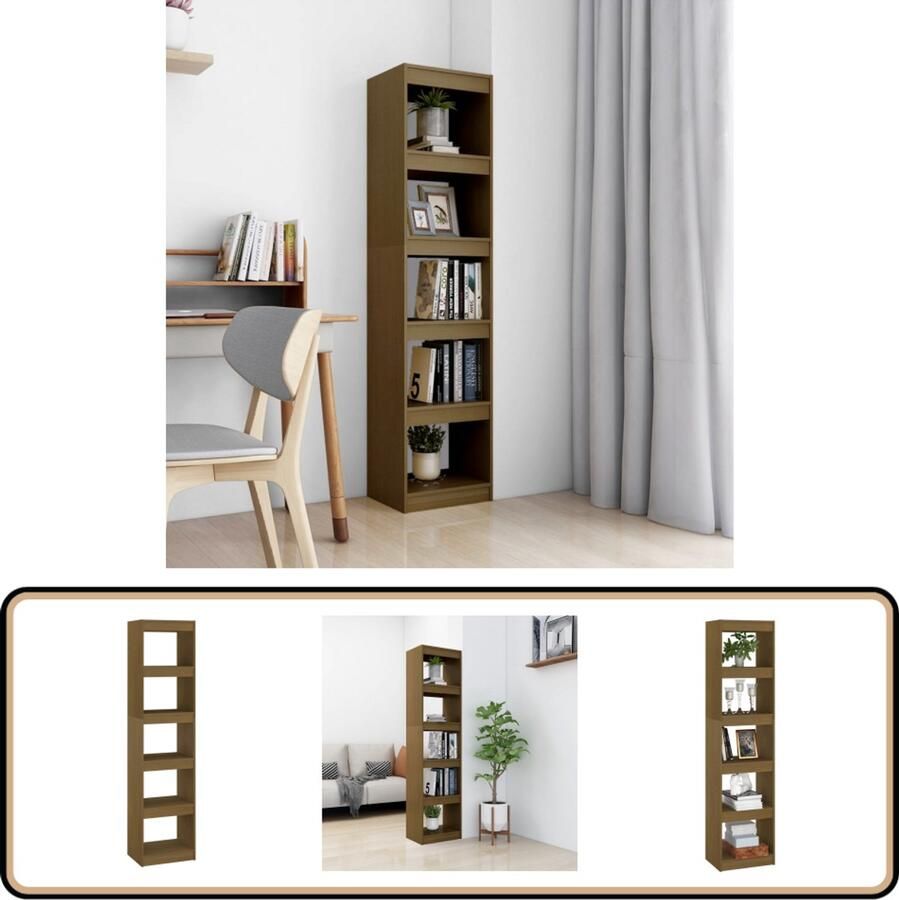 VidaXL Boekenkast Kamerscherm Grenenhout Honingbruin Boekenkast Houten Boekenkast Grenenhouten Boekenkast Bibliotheek Opslagkast