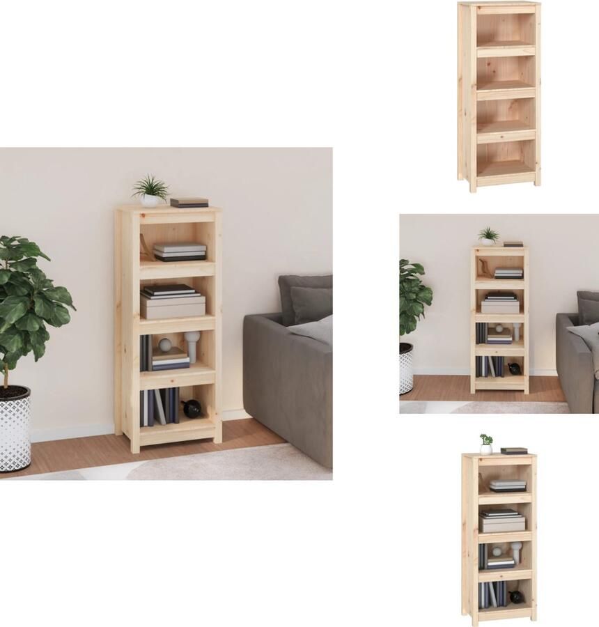 VidaXL Boekenkast Kast Boekenplank Opbergruimte Boekenkast 50x35x125 5 cm massief grenenhout