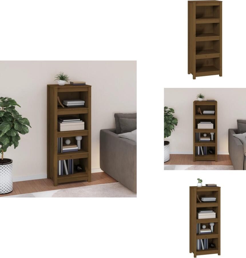 VidaXL Boekenkast Kast Boekenplank Opbergruimte Boekenkast 50x35x125 5 cm massief grenenhout honingbruin