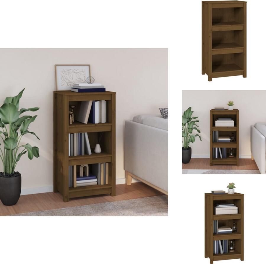VidaXL Boekenkast Kast Boekenplank Opbergruimte Boekenkast 50x35x97 cm massief grenenhout honingbruin