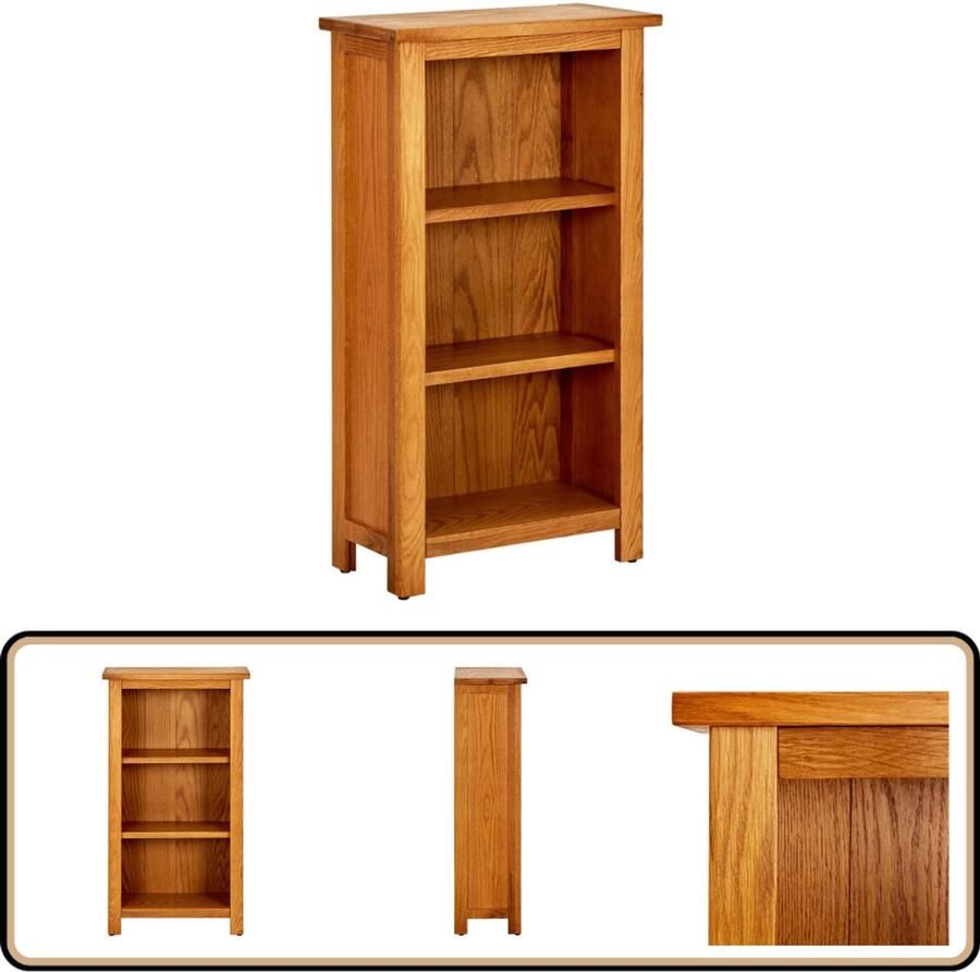 VidaXL Boekenkast Massief Eikenhout 45x22 5x82 cm Boekenkast Eikenhouten Boekenkast Landelijke Boekenkast Boekenrek Bibliotheek Interieurdecoratie Woonaccessoires Opslagruimte Vintage Stijl Rustic Massief Hout