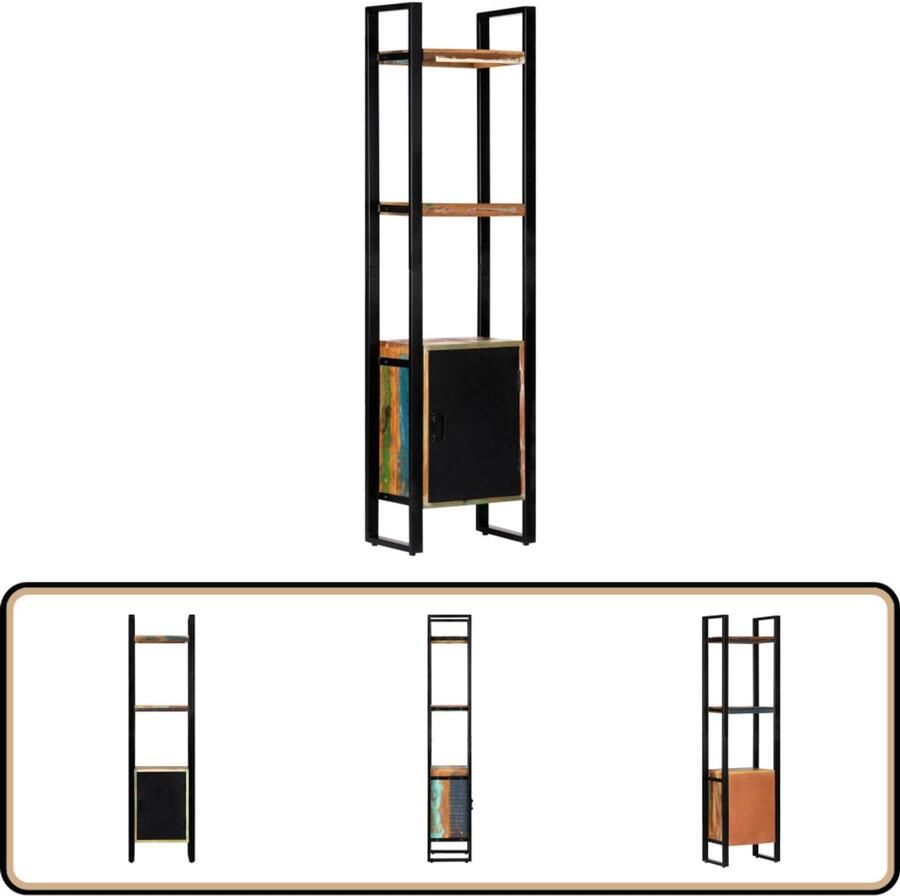 VidaXL Boekenkast Massief hout 45x30x171 cm Boekenkast Vintage Boekenkast Houten Boekenkast Industriële Boekenkast Recycelde Materialen