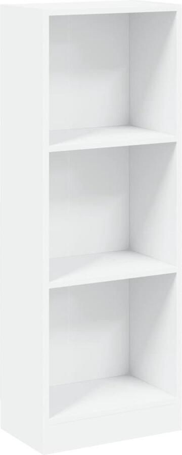 VidaXL -Boekenkast-met-3-schappen-40x24x108-cm-bewerkt-hout-wit - Foto 2