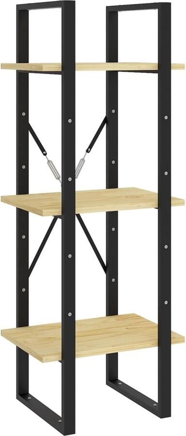 VidaXL -Boekenkast-met-3-schappen-40x30x105-cm-massief-grenenhout - Foto 3