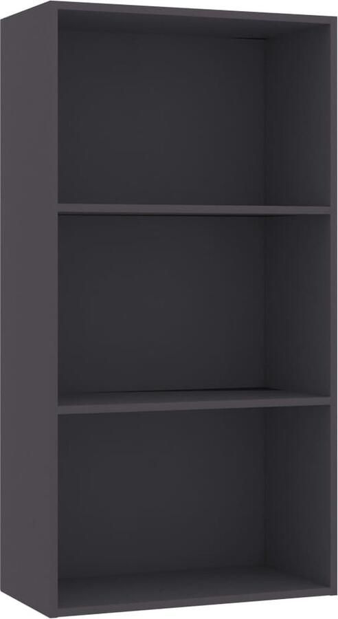 VidaXL Boekenkast met 3 schappen 60x30x114 cm bewerkt hout grijs