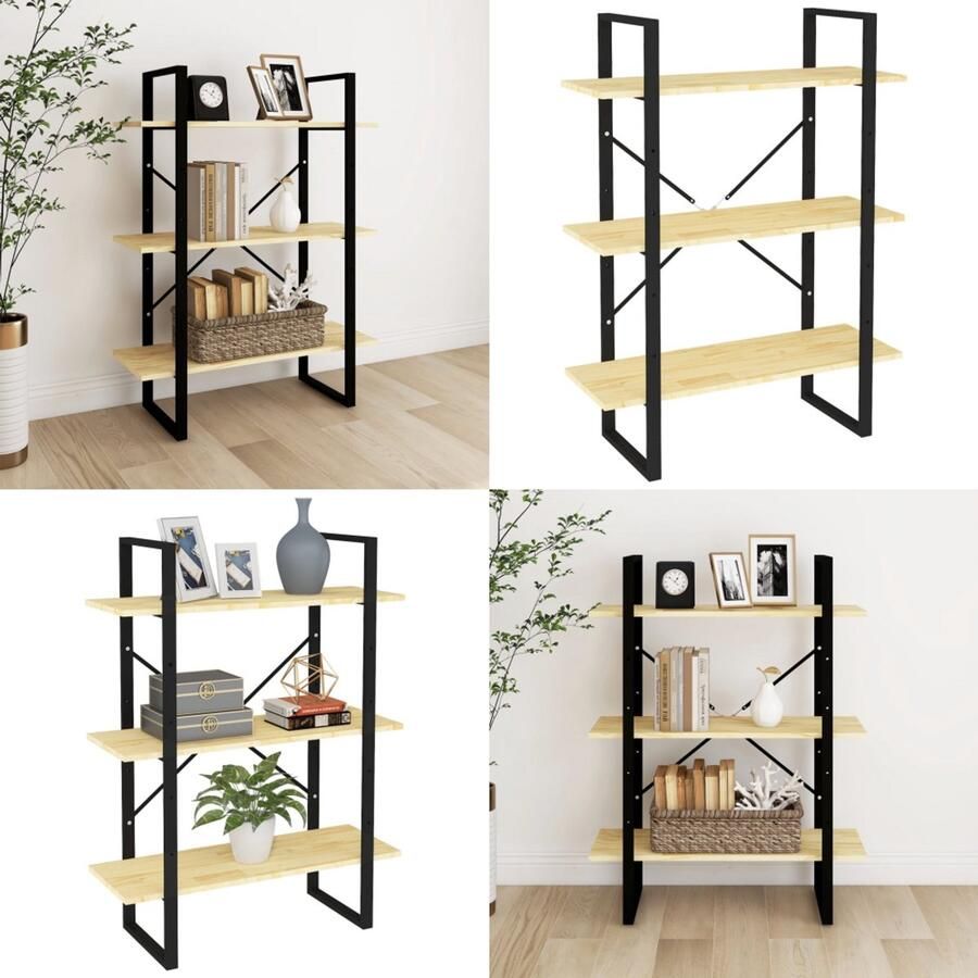 VidaXL Boekenkast met 3 schappen 80x30x105 cm massief grenenhout Boekenkast Boekenkasten Houten Boekenkast Houten Boekenkasten