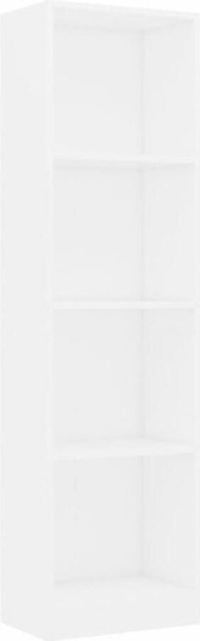 VidaXL -Boekenkast-met-4-schappen-40x24x142-cm-bewerkt-hout-wit - Foto 3