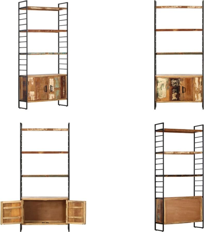 VidaXL Boekenkast met 4 schappen 80x30x180 cm massief gerecycled hout Boekenkast Boekenkasten Boekenplank Boekenplanken