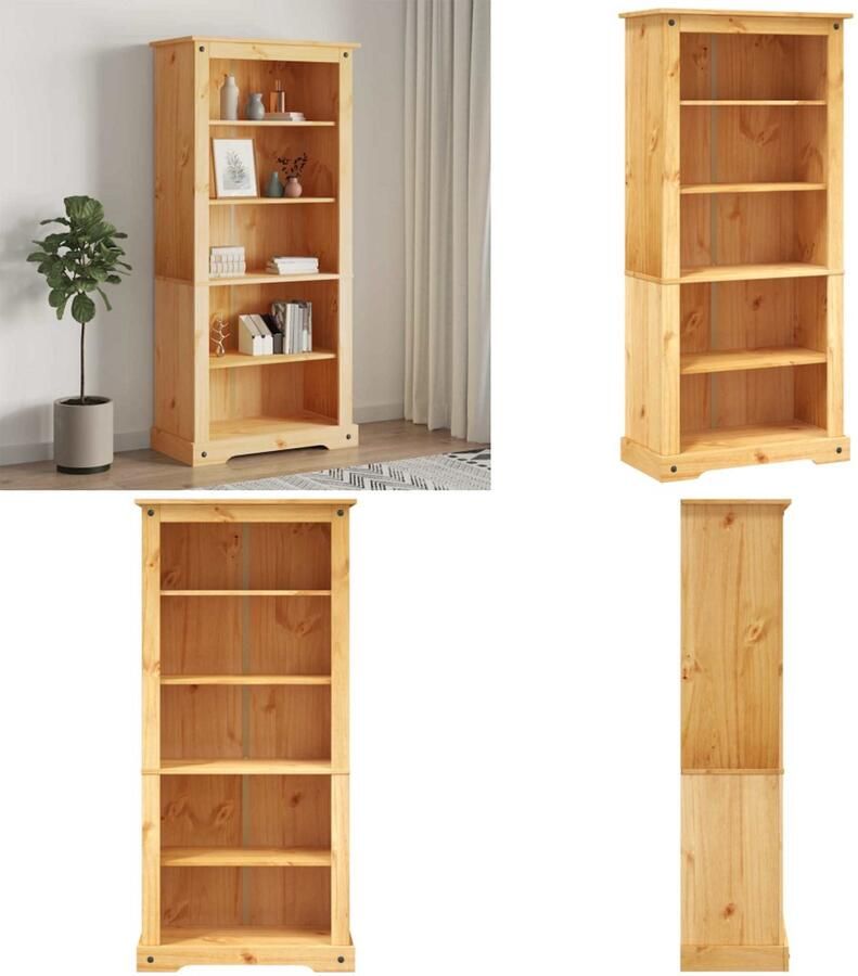 VidaXL Boekenkast met 5 planken Corona-stijl 80x40x170 cm grenenhout Boekenkast Boekenkasten Boekenplank Boekenplanken