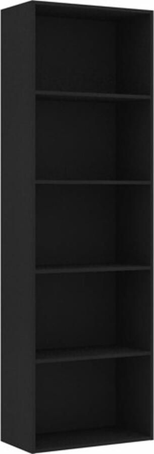 VidaXL -Boekenkast-met-5-schappen-60x30x189-cm-bewerkt-hout-zwart - Foto 3