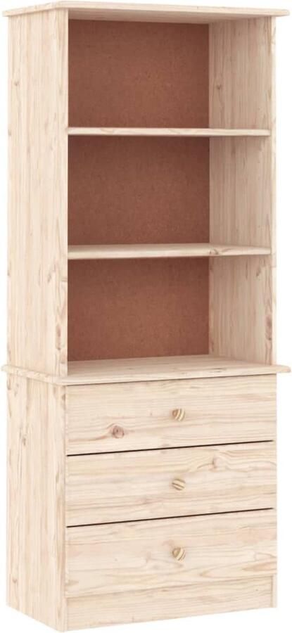 VidaXL -Boekenkast-met-lades-ALTA-60x35x142-cm-massief-grenenhout
