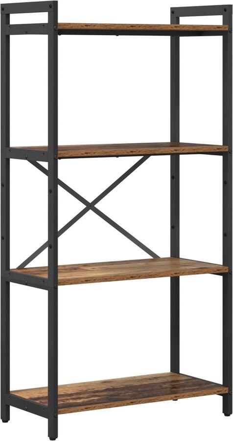 VidaXL Boekenkast Oud hout 60 x 30 x 118 cm Hout en Staal