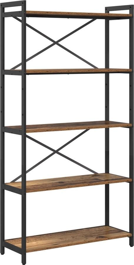 VidaXL Boekenkast Oud hout 80 x 30 x 153 cm Hout en staal