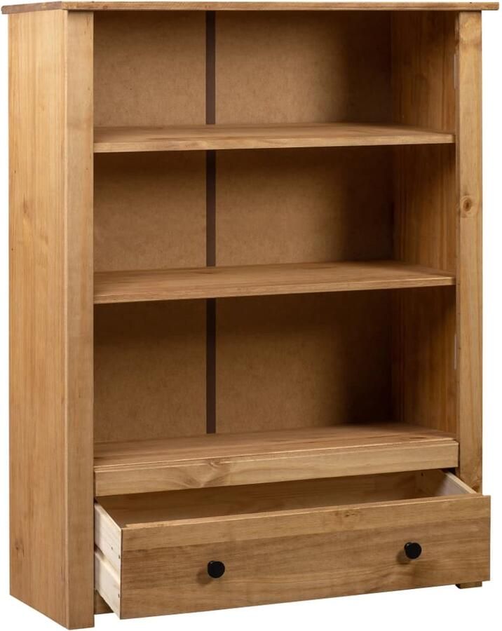 VidaXL Boekenkast Panama Massief Grenen 80x35x110 cm Boekenkast Houten Boekenkast Landelijke Boekenkast Bibliotheek Boekenrek Woonkamer Decoratie Opslagruimte