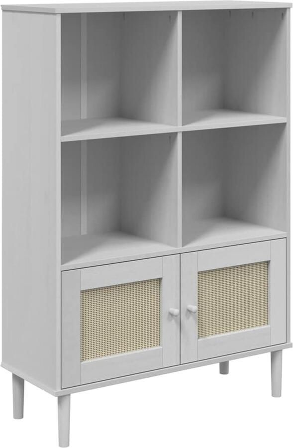 VidaXL -Boekenkast-SENJA-rattan-look-90x35x130-cm-grenenhout-wit - Foto 2