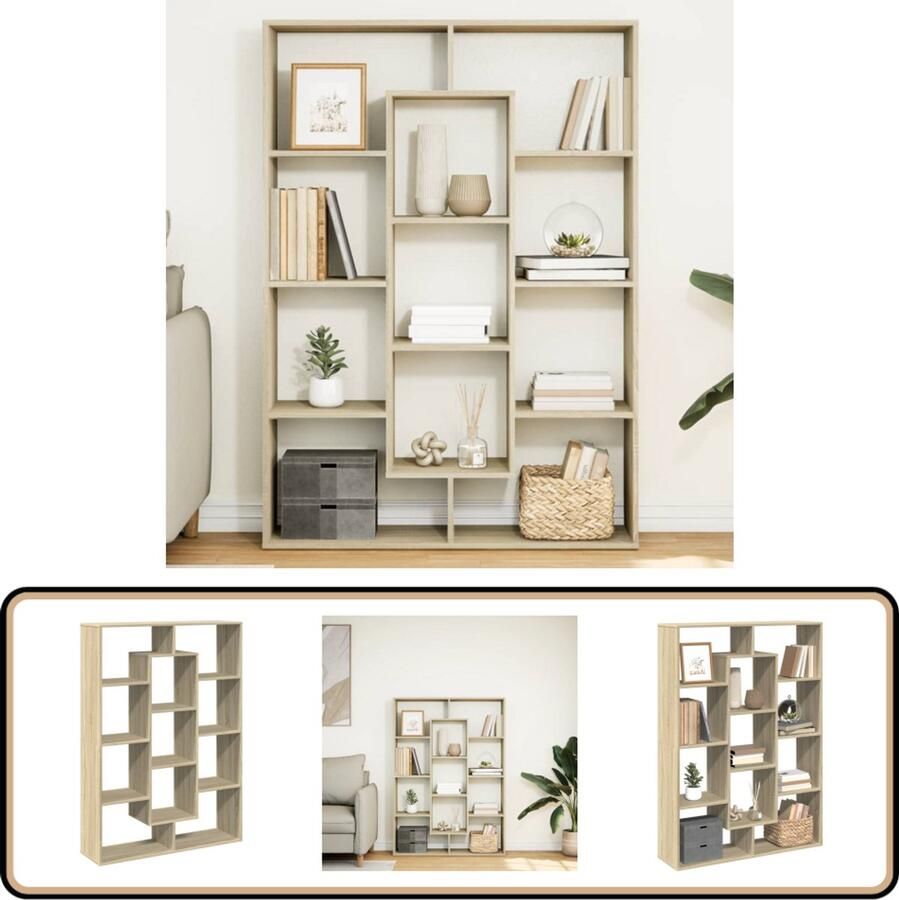 VidaXL Boekenkast Sonoma Eiken 11 Vakken Boekenkast Boekenkasten Boeken Plank Schappenkast