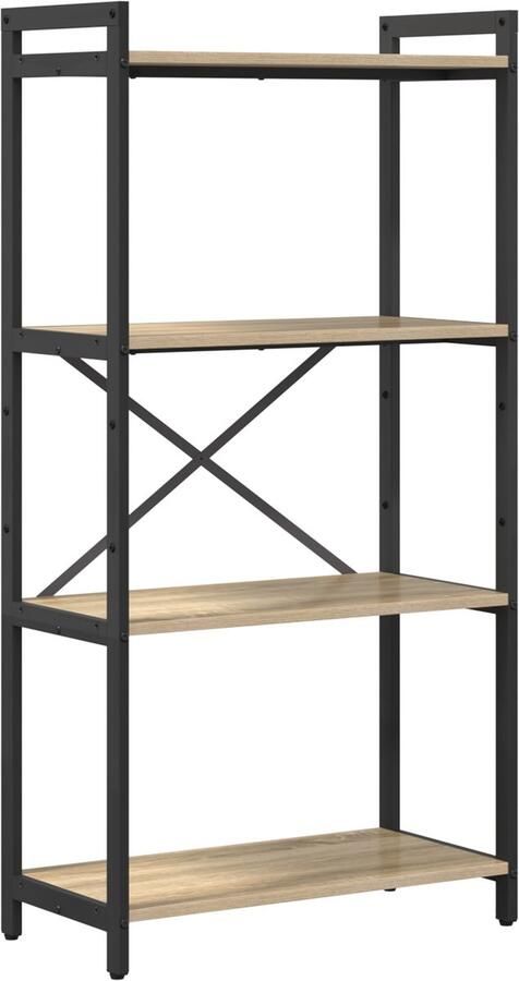 VidaXL Boekenkast Sonoma eiken 60 x 30 x 118 cm MDF en staal