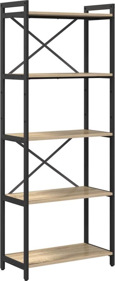 VidaXL Boekenkast Sonoma eiken 60 x 30 x 153 cm Bewerkt hout