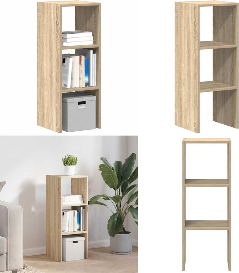 VidaXL Boekenkast stapelbaar 30x30x80 cm bewerkt hout sonoma eiken Boekenkast Boekenkasten Boeken Plank Schappenkast