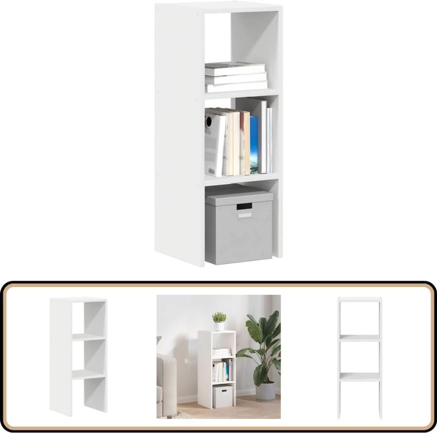 VidaXL Boekenkast stapelbaar 30x30x80 cm bewerkt hout wit