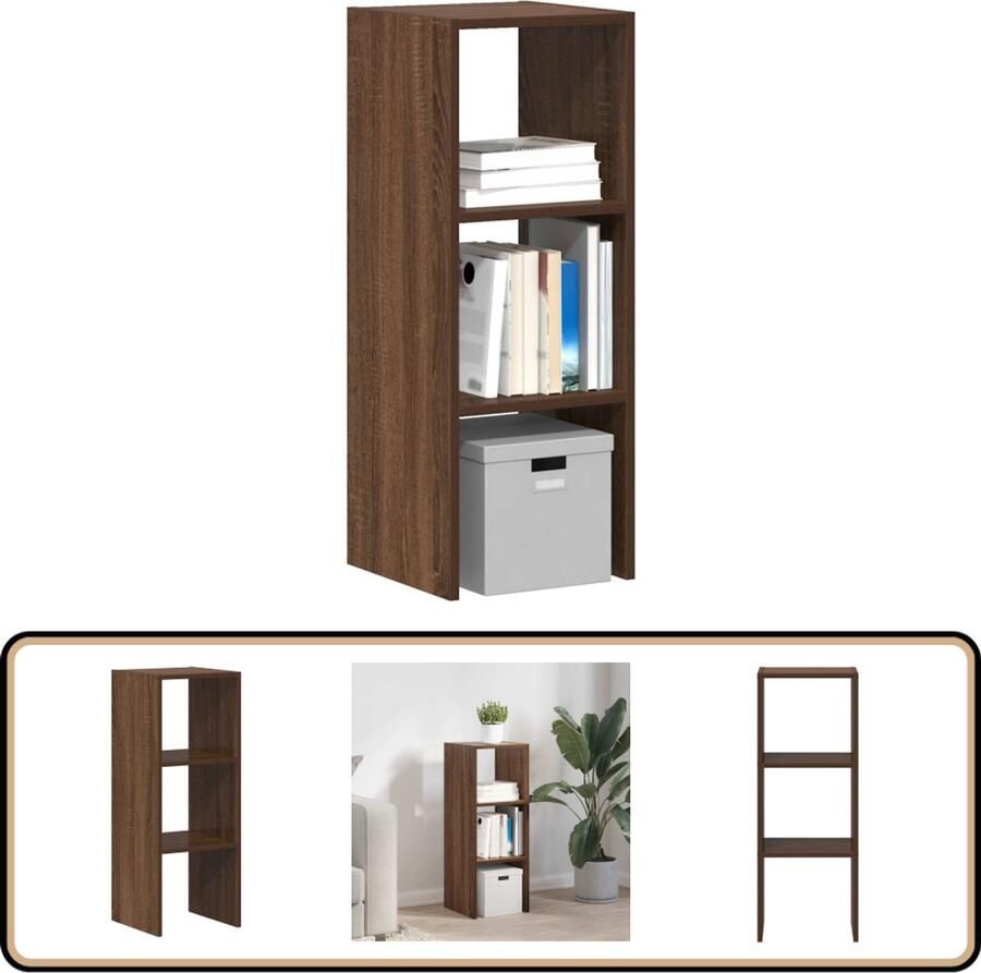 VidaXL Boekenkast Stapelbaar 30x30x80 cm Bruin Eiken Boekenkast Boekenkasten Boeken Plank Schappenkast