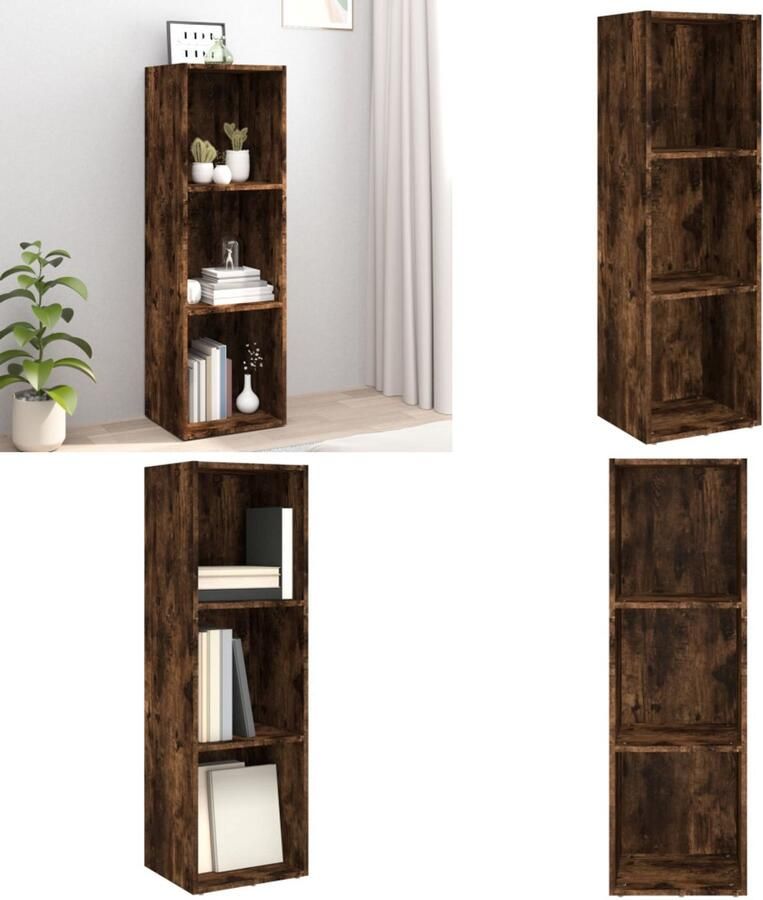 VidaXL -Boekenkast- -tv-meubel-36x30x114-cm-bewerkt-hout-gerookt-eiken - Foto 5