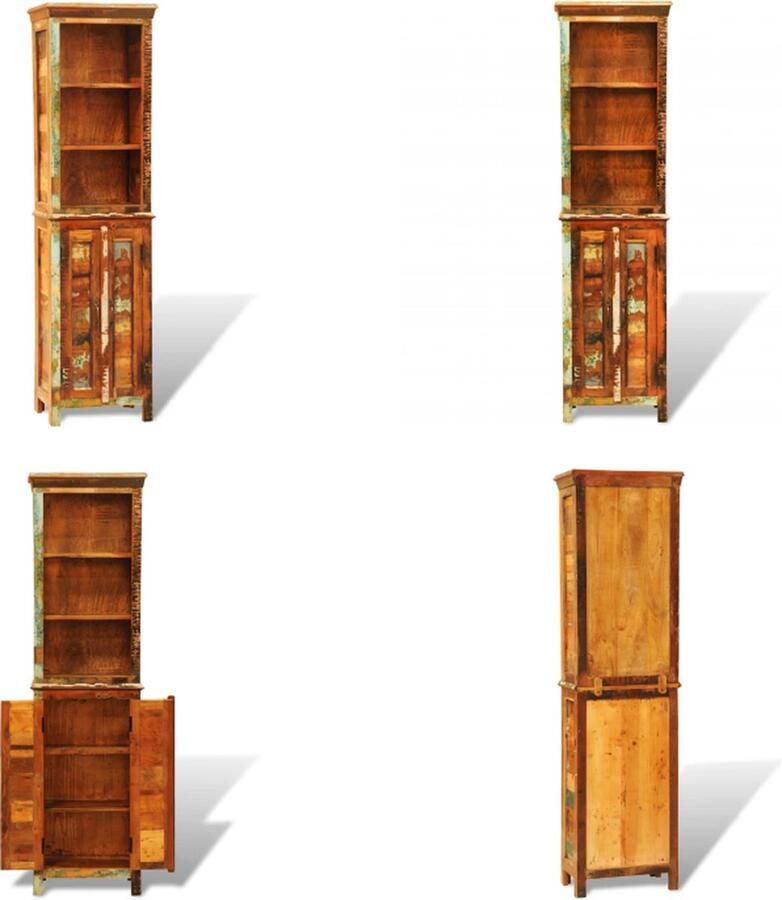 VidaXL Boekenkast vintage-stijl massief gerecycled hout Boekenkast Boekenkasten Boekenplank Boekenplanken