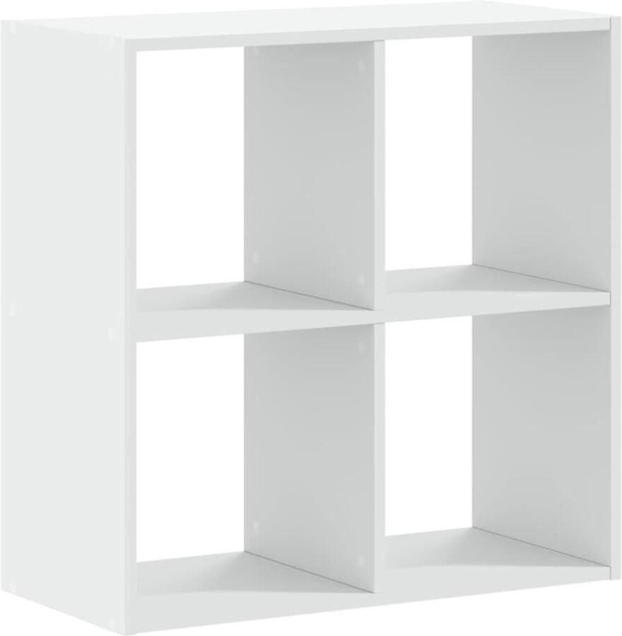 The Living Store Boekenkast 68 5x32x68 5 cm bewerkt hout wit Boekenkast Houten Boekenkast Wit Boekenkast Opbergkast Bibliotheekkast - Foto 2