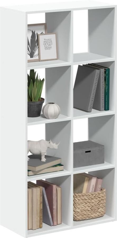 VidaXL Boekenkast Wit 8 vakken 69 5x29x137 5 cm Boekenkast Boekenkasten Boeken Plank Schappenkast