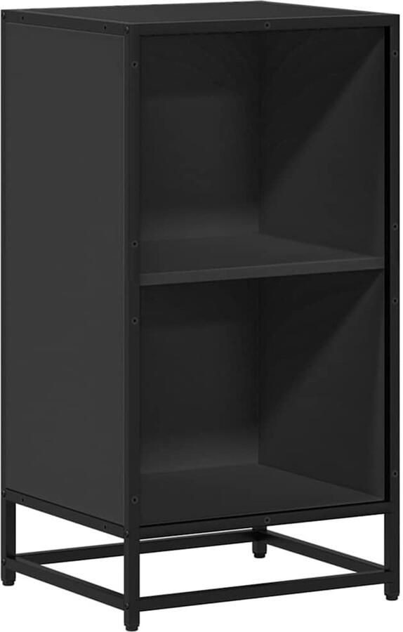 VidaXL Boekenkast Zwart 40x35x76 cm Hout & Metaal Boekenkast Boekenkasten Boekenschap Boekenstandaard