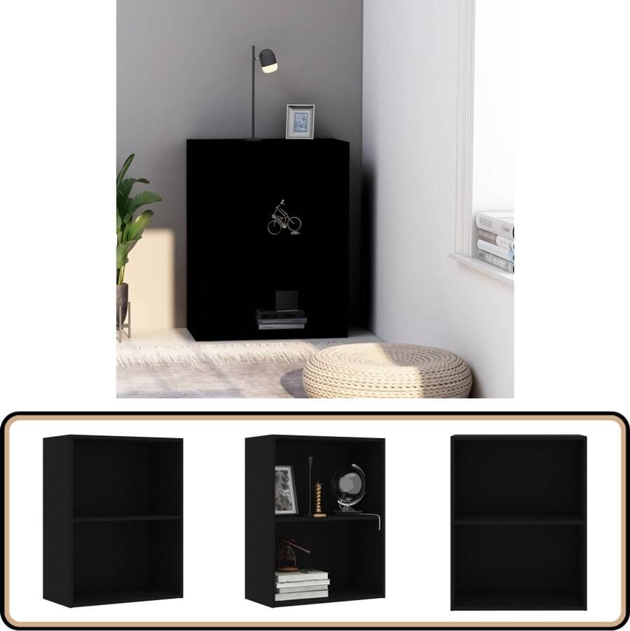 VidaXL Boekenkast Zwart 60x30x76 5 cm Hout Boekenkast Boekenkasten -boekenplank Opbergkast