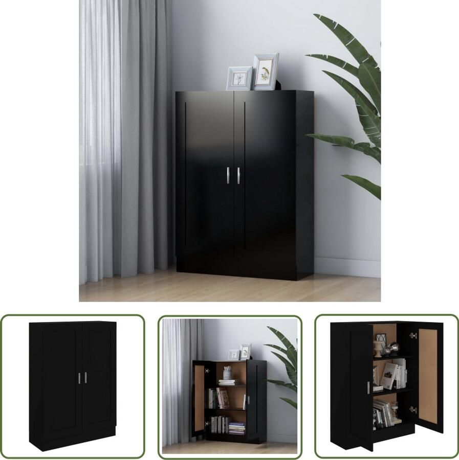 VidaXL Boekenkast zwart 82x30x115 cm Modern design Boekenkast Bibliotheek Houten Boekenkast Zwarte Boekenkast Opslagmeubilair Livingroom Furniture Slaapkamer Meubels Bureau Accessoires