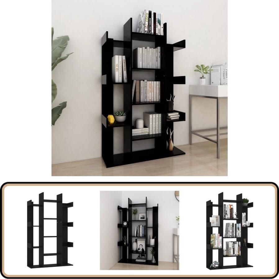 VidaXL Boekenkast Zwart 86x25 5x140 cm Bewerkt hout Boekenkast Zwarte Boekenkast Houten Boekenkast Design Boekenkast Compacte Boekenkast