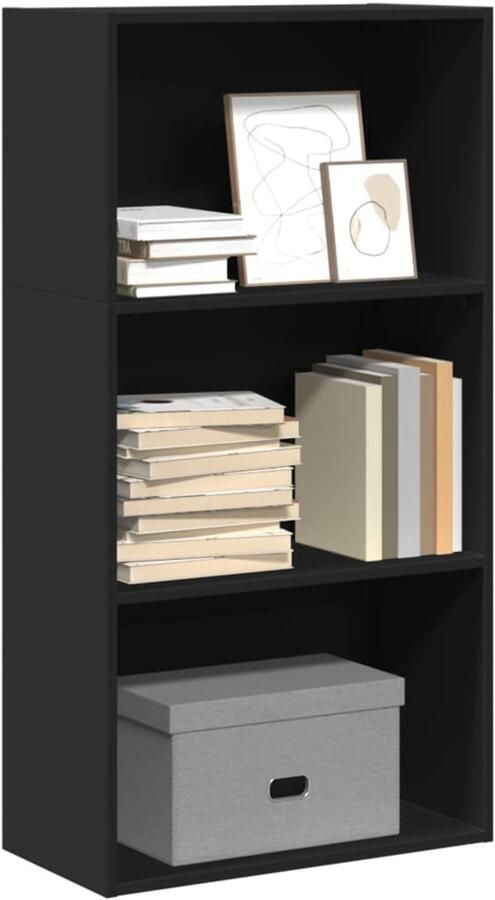 VidaXL Boekenkast Zwart Bewerkt Hout 60x30x114 cm Boekenkast Boekenkasten Boeken Plank Schappenkast