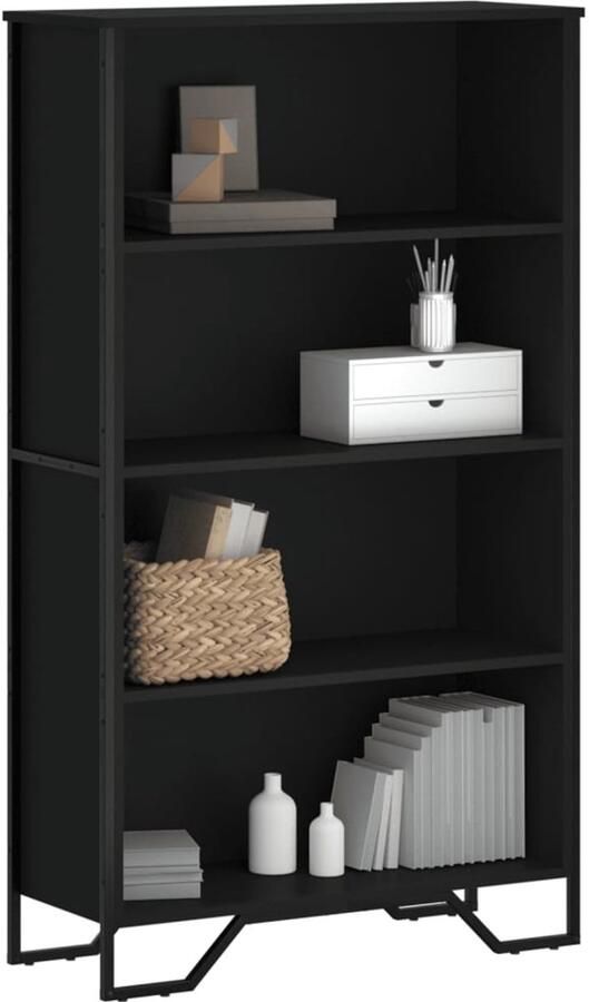 VidaXL Boekenkast Zwart Bewerkt Hout 80x31x137 5 cm Boekenkast Boekenkasten Boeken Plank Schappenkast