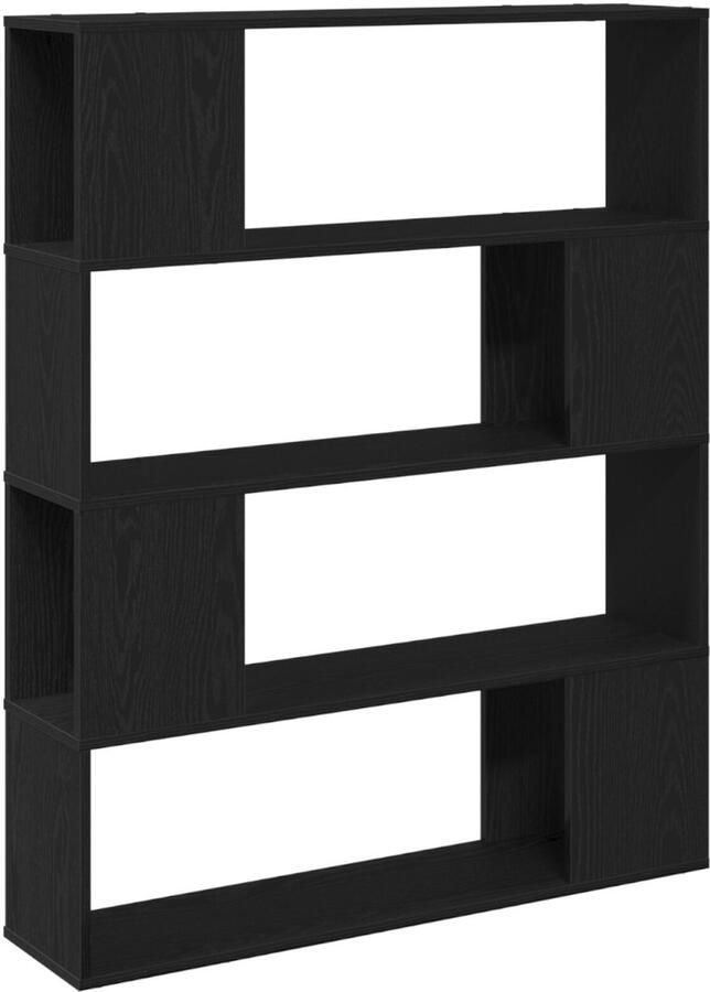 VidaXL Entertainmentcentrum Zwart 100 x 24 x 124 cm Bewerkt hout