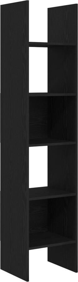 VidaXL Boekenkast Zwart eiken 40 x 35 x 180 cm Bewerkt hout