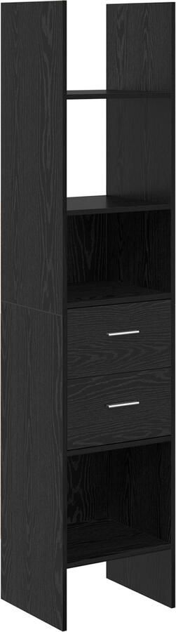 VidaXL Boekenkast Zwart eiken 40 x 35 x 180 cm Bewerkt hout